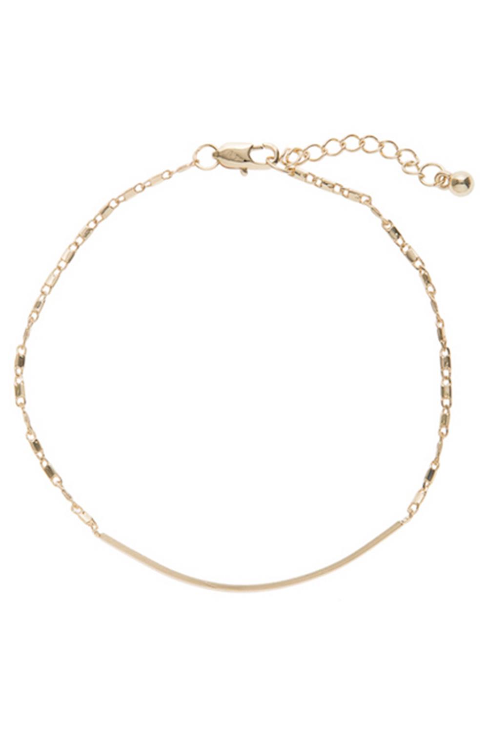 Bracelets > Fine Gold Chain Curve Bracelet at Baronessa