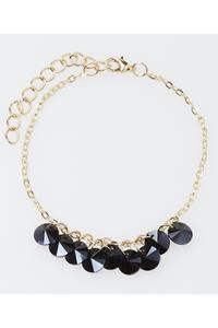 Gold Navy Crystal Bead Bracelet