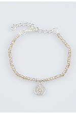 Silver Plated Champagne Filigree Teardrop Bracelet