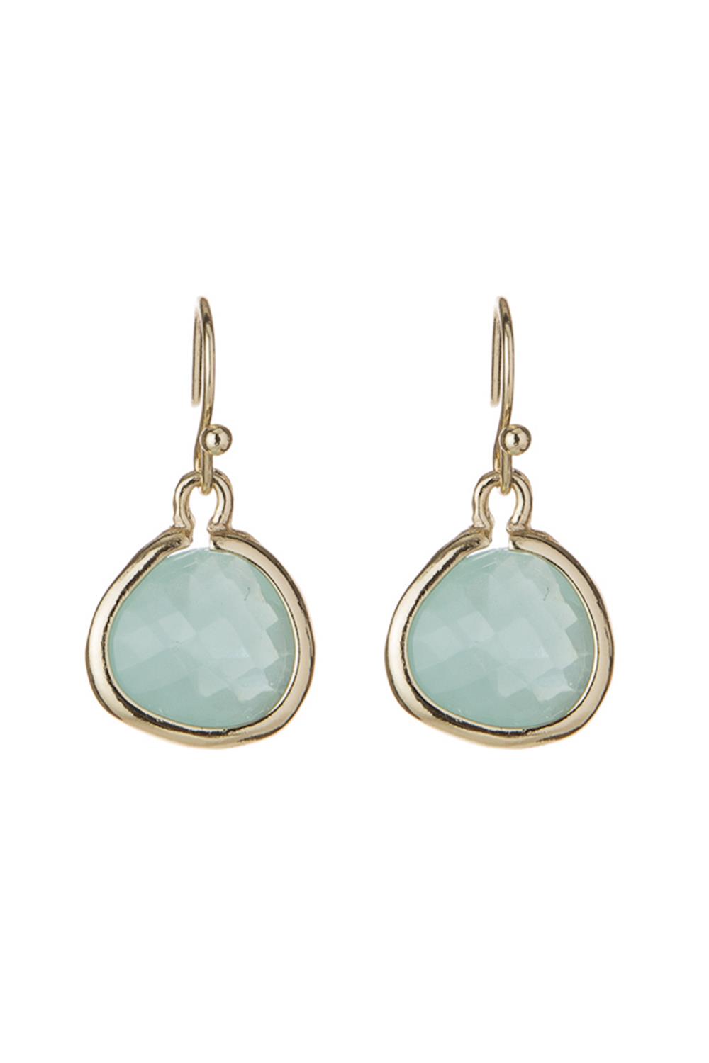 Earrings > Gold Aquamarine Earrings at Baronessa