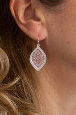 Silver and Rose Gold Filigree Leaf Earrings