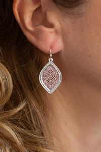 Silver and Rose Gold Filigree Leaf Earrings