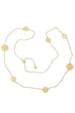 Long Gold Plated Filigree Disc Necklace