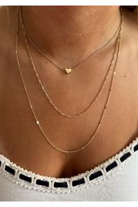 Multi-Strand Gold Heart Necklace